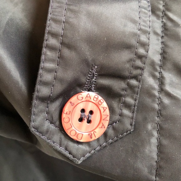 J&ans Dolce & Gabbana wide collar double breasted black trench rain nylon coat M - Picture 3 of 8